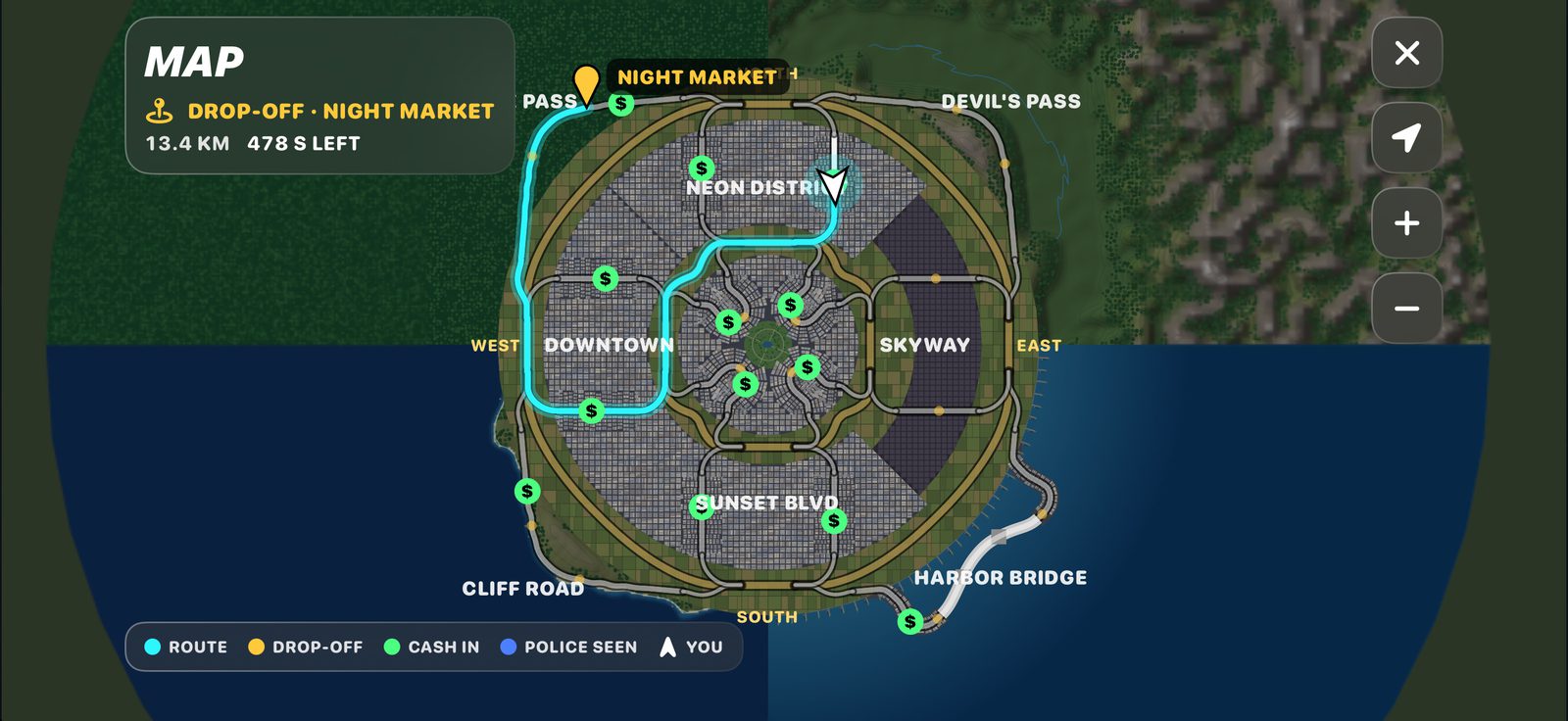 express run · the map
